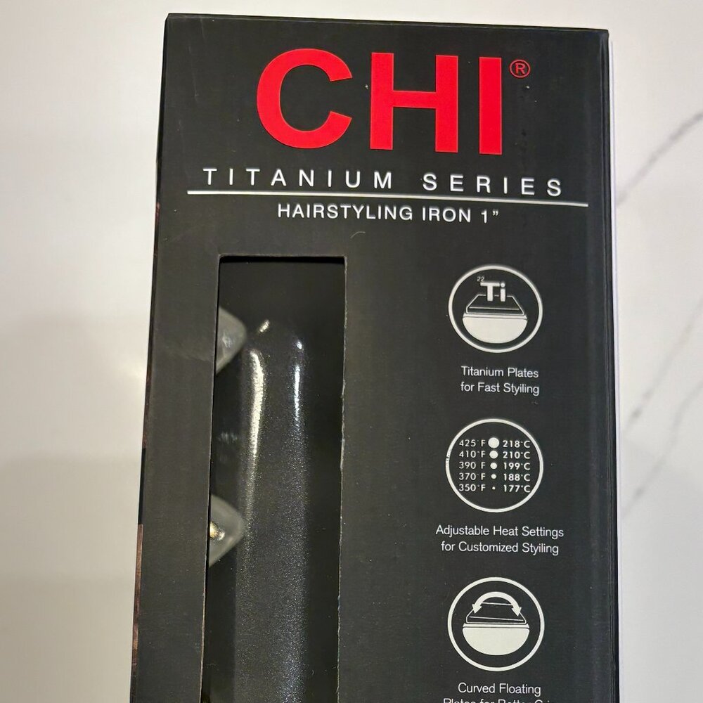 CHI Titanium Series Hairstyling Iron 1-inch with Free Thermal Mat - New